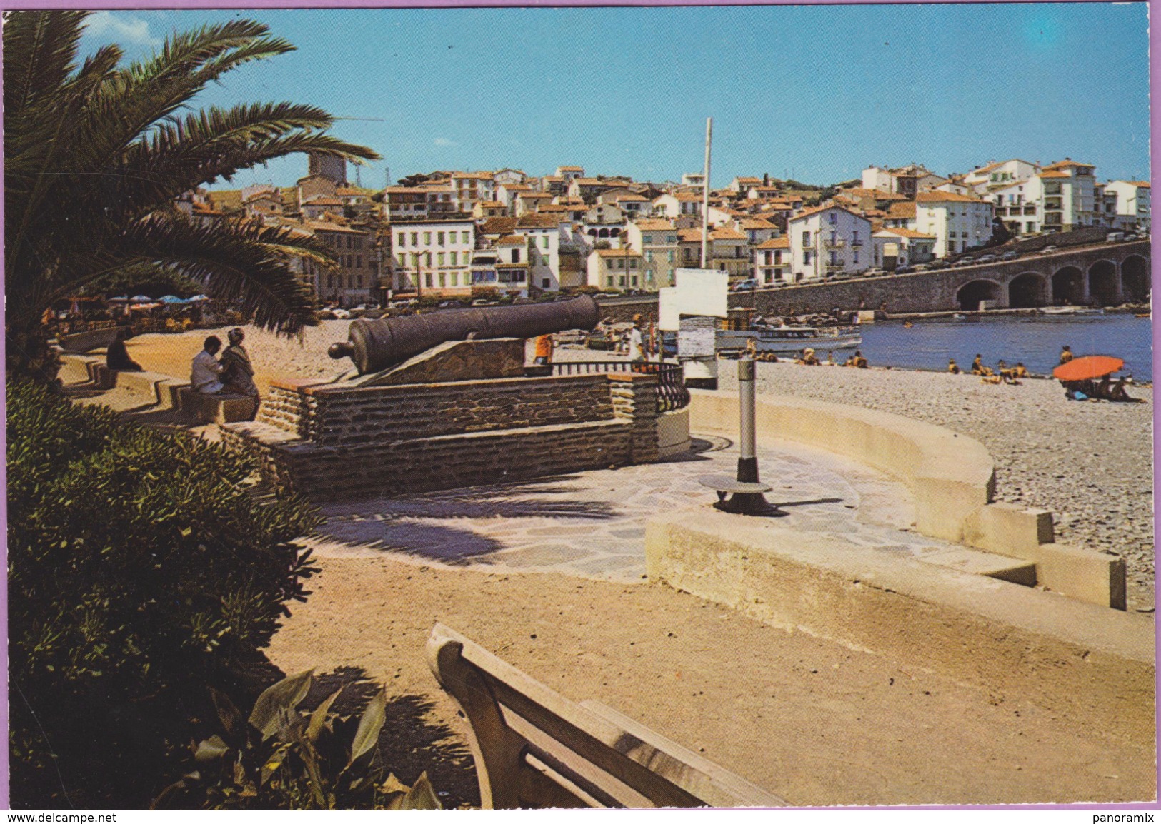 66 °° Banyuls - Palmiers Et Canon Sur Le Front De Mer  ***  NEUVE - Banyuls Sur Mer