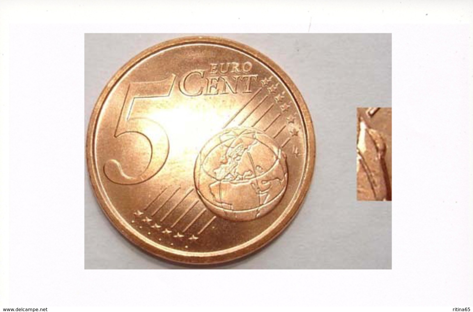 N. 14 ERRORE EURO !!! 5 CT. 2008 ITALIA ESUBERO SUL GLOBO !!! - Variétés Et Curiosités