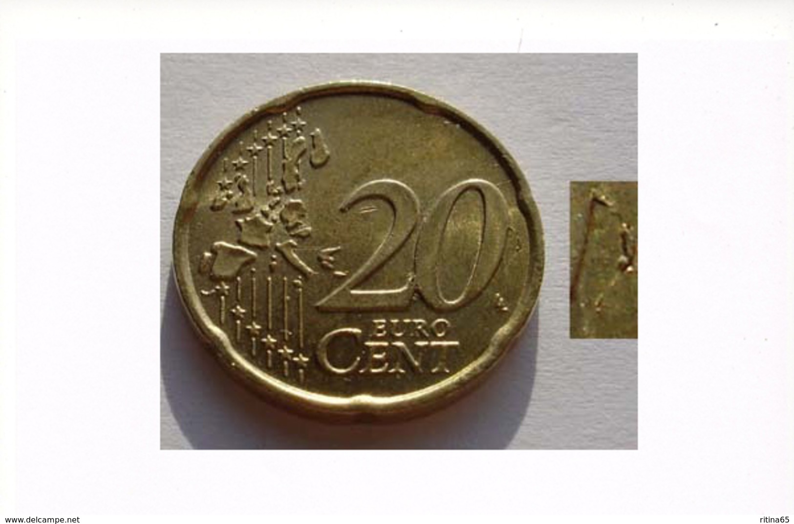 N. 20 ERRORE EURO !!! 20 CT. 2002 ITALIA  ESUBERO !!! - Variëteiten En Curiosa