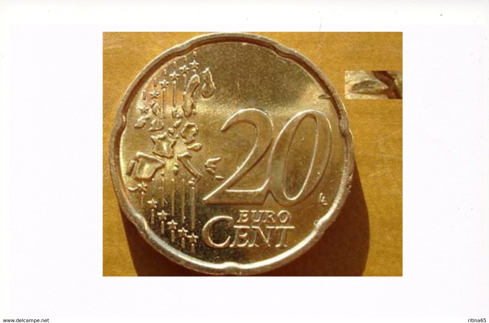 N. 23 ERRORE EURO !!! 20 CT. 2002 ITALIA ESUBERO !!! - Variétés Et Curiosités