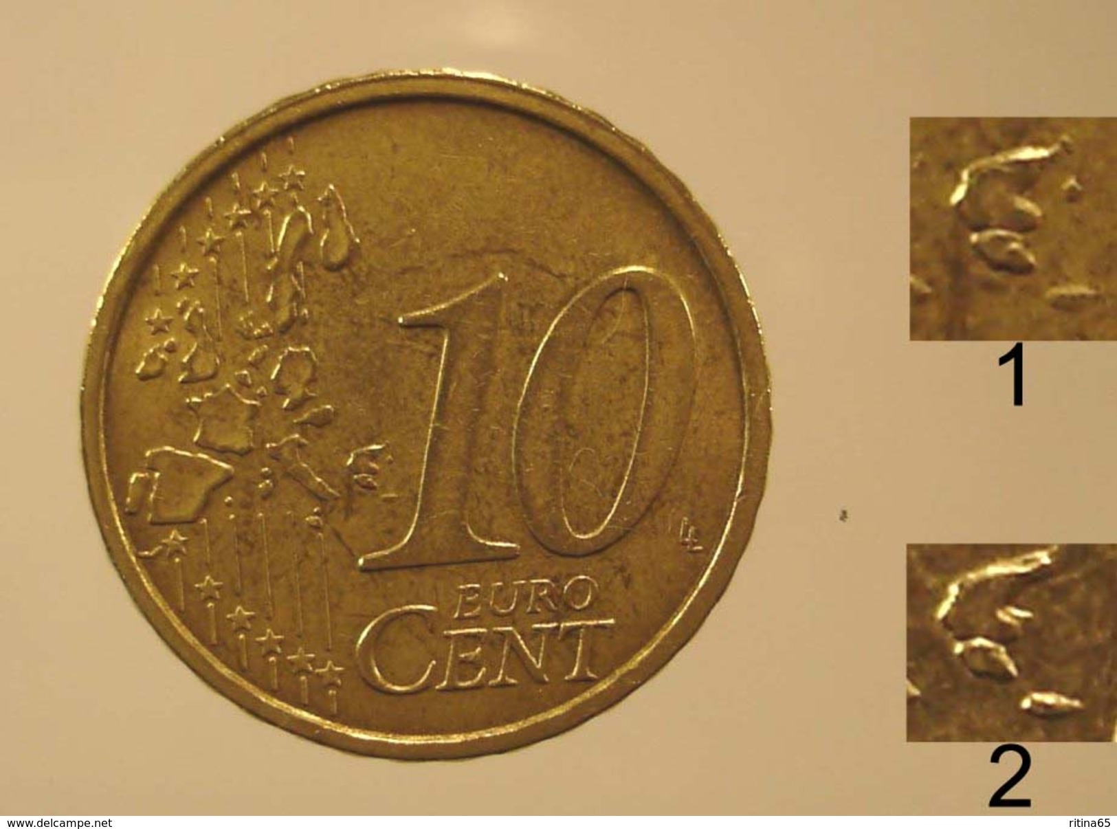 N. 32 ERRORE EURO !!! 10 CT. 2002 ITALIA ISOLA GRECA !!! - Errors And Oddities