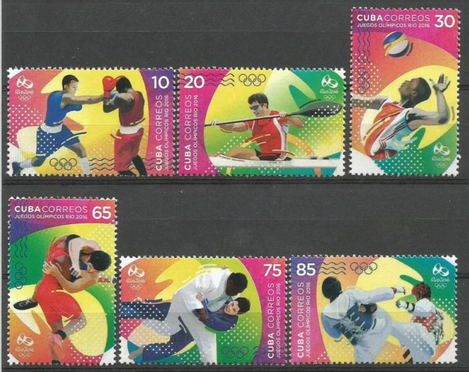 Cuba 2016 Olympic Games Rio De Janeiro. Box, Voleyball 6v MNH - Judo