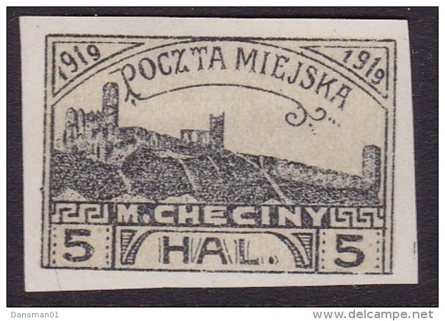 POLAND Checiny Local 1919 5 Hal Imperf Mint - Sonstige & Ohne Zuordnung