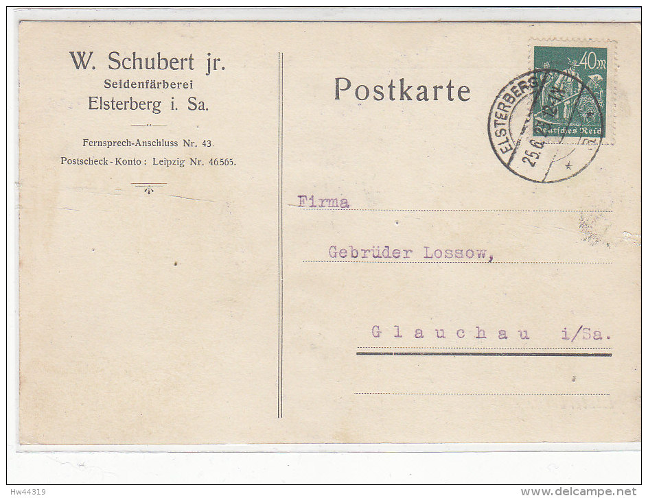 Firmen Karte Aus ELSTERBERG 25.6.23 - Briefe U. Dokumente