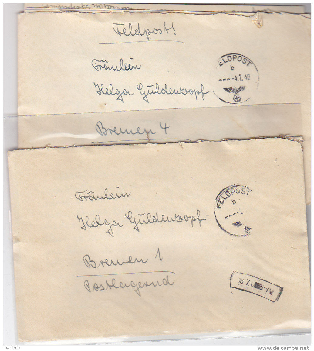 2 Feldpostbriefe Mit Inhalt Aus ESBJERG Vom Inf.Ers.Btl. 220 - Briefe U. Dokumente