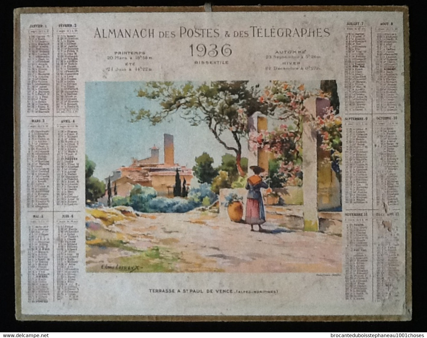 Almanach Des Postes Et Des Télégraphes (1936) Saint-Paul De Vence (Alpes-Maritimes) - Grand Format : 1921-40