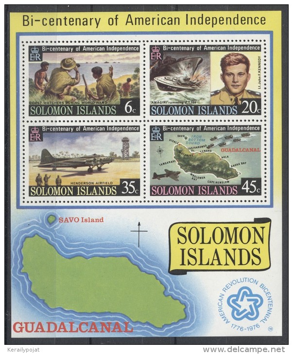 Solomon Islands - 1976 USA Independence Block MNH__(TH-5428) - Iles Salomon (...-1978)