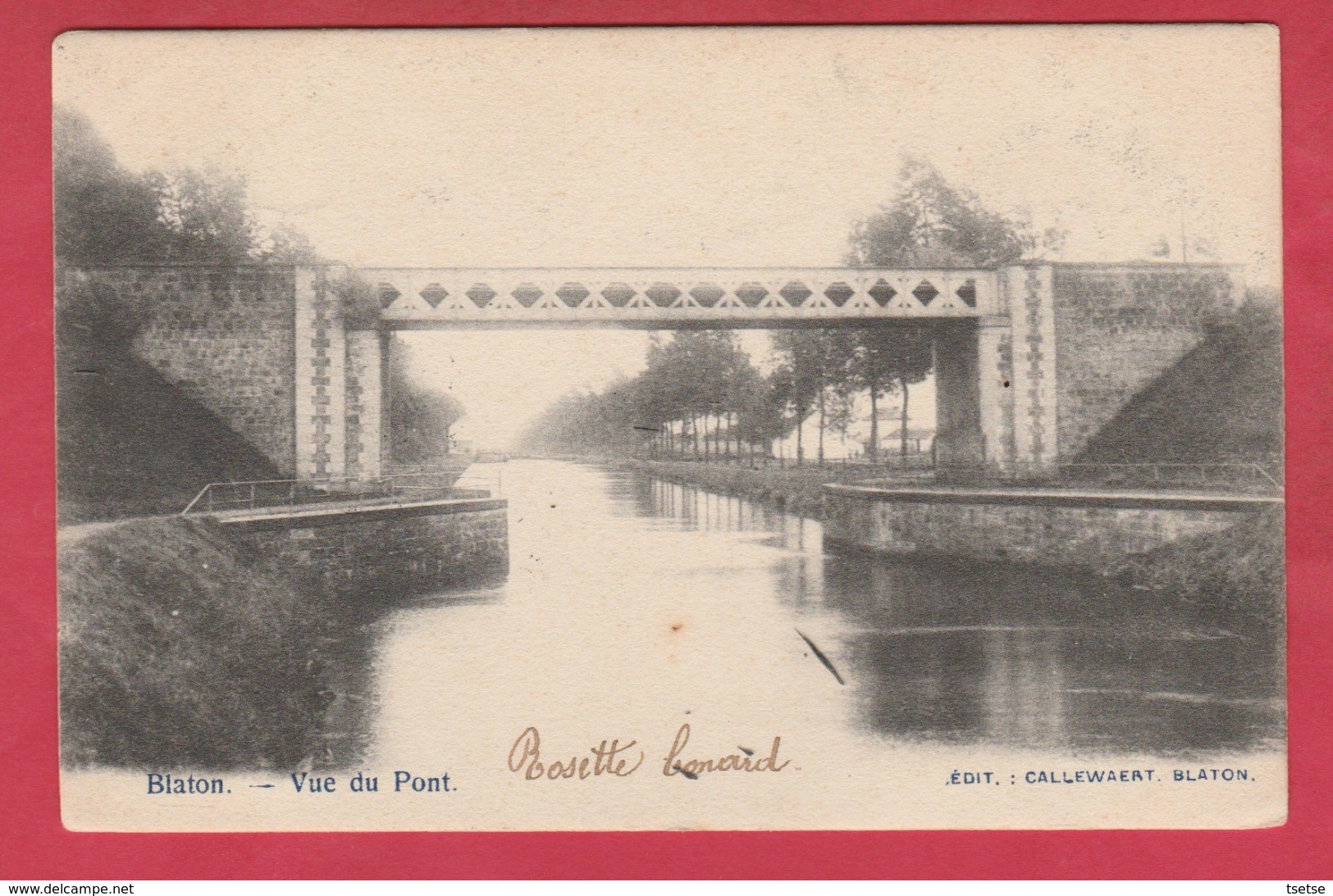 Blaton - Vue Du Pont ...Canal Blaton-Ath - 1903( Voir Verso ) - Bernissart