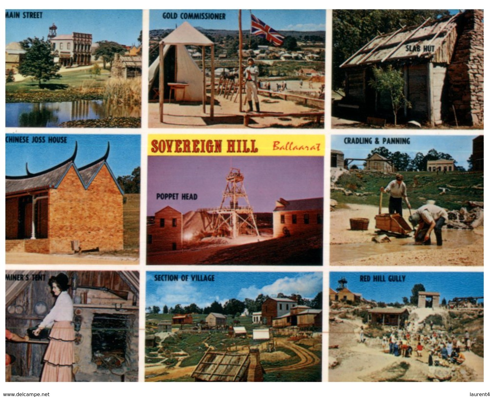 (522) Australia - VIC - Ballarat Sovereign Hill (with Stamp And Special Postmark At Back Of Postcard) - Ballarat