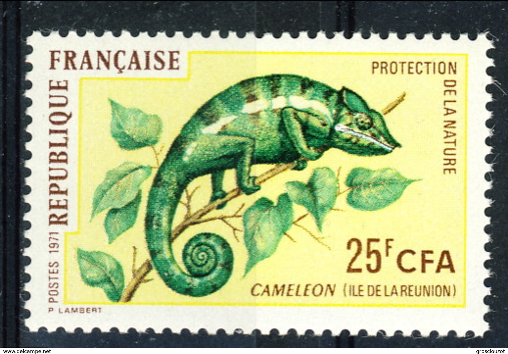 Reunion 1971 N. 399 Camaleonte MNH Cat. &euro; 1.60 - Nuovi