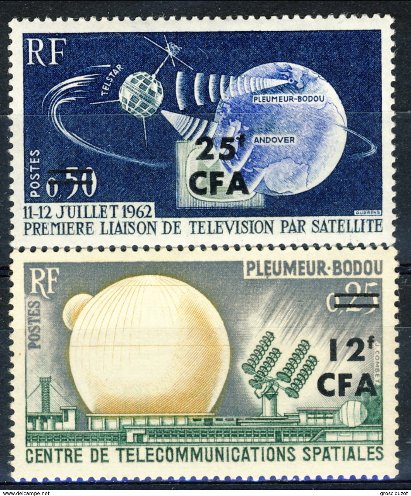 Reunion 1963 Serie N. 355-356 Telecomunicazioni Spaziali MNH Cat &euro; 2.40 - Nuovi