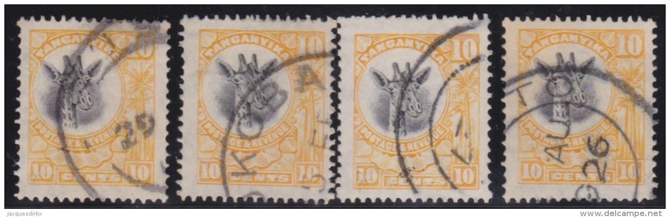 Tanganyika     .    SG     .    90   4x         .       O       .         Gebruikt   .   /  .   Cancelled - Tanganyika (...-1932)