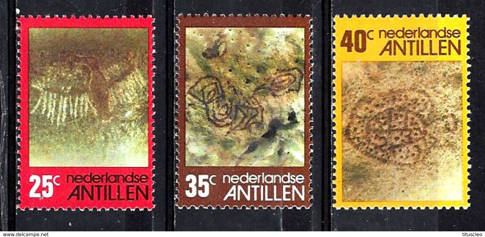 ANTILLES NEERLANDAISES 514/516** Pentures Rupestres Indiennes - Antilles