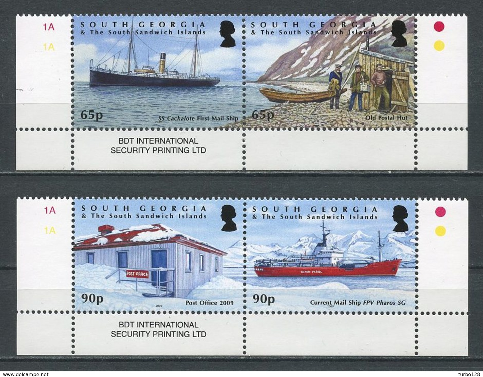 GEORGIE 2009 N° 473/476 ** Neufs MNH Superbes Cote 15 &euro; Bateaux à Vapeur Postal SS Cachalote Poste FPV Pharos - Géorgie Du Sud