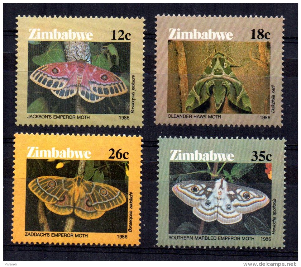 Zimbabwe - 1986 - Moths - MNH - Zimbabwe (1980-...)