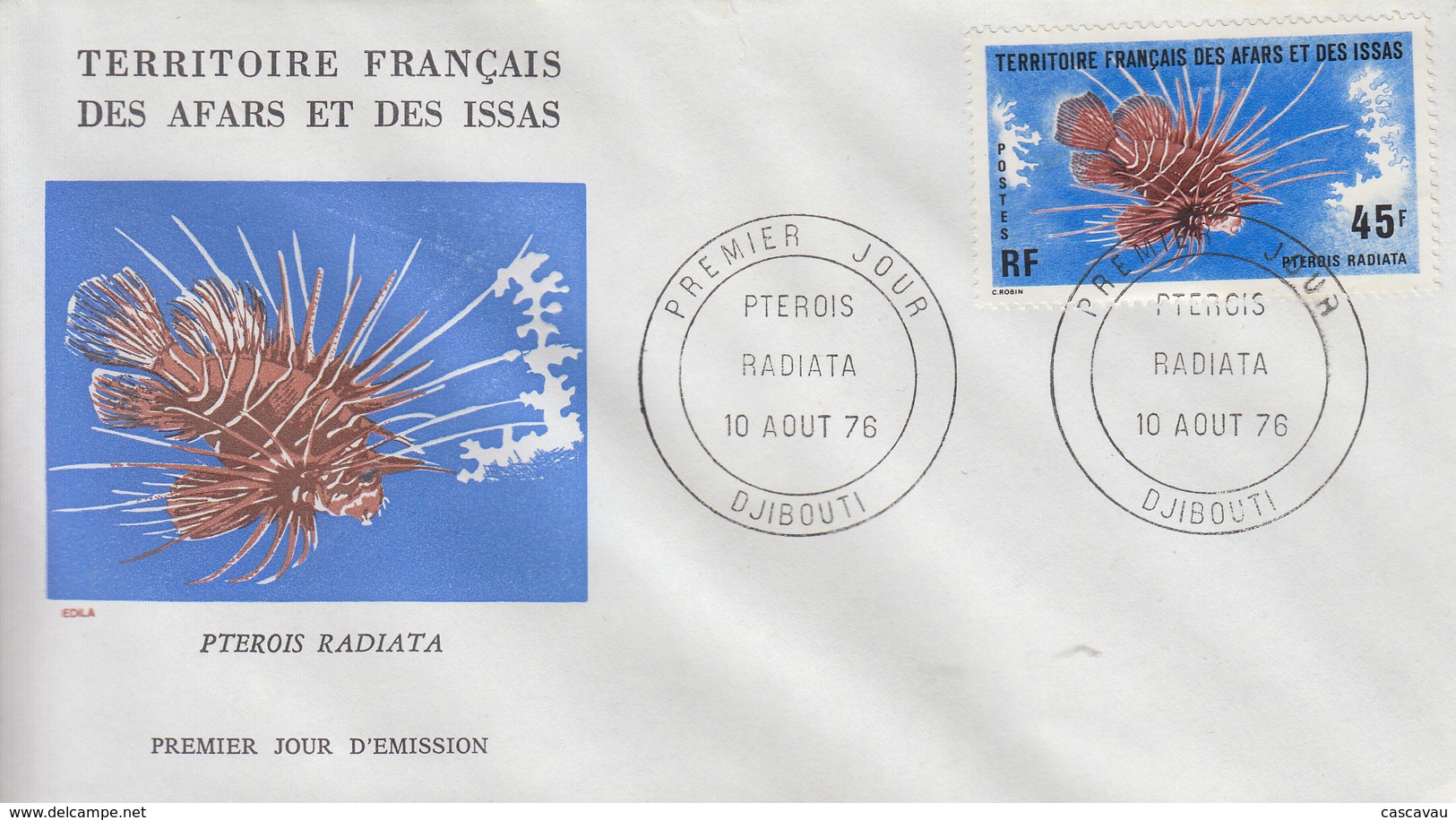 Enveloppe  FDC  1er  Jour  TERRITOIRE  FRANCAIS   Des   AFARS  Et  ISSAS   Poisson   1976 - Andere & Zonder Classificatie