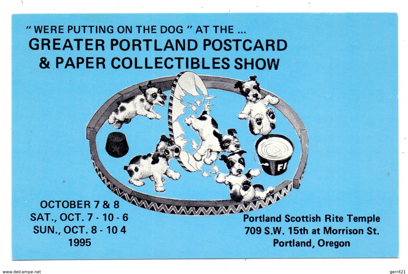 Greater Portland Postcard Show & Paper Collectibles Show, 1995, Puppies - Sammlerbörsen & Sammlerausstellungen