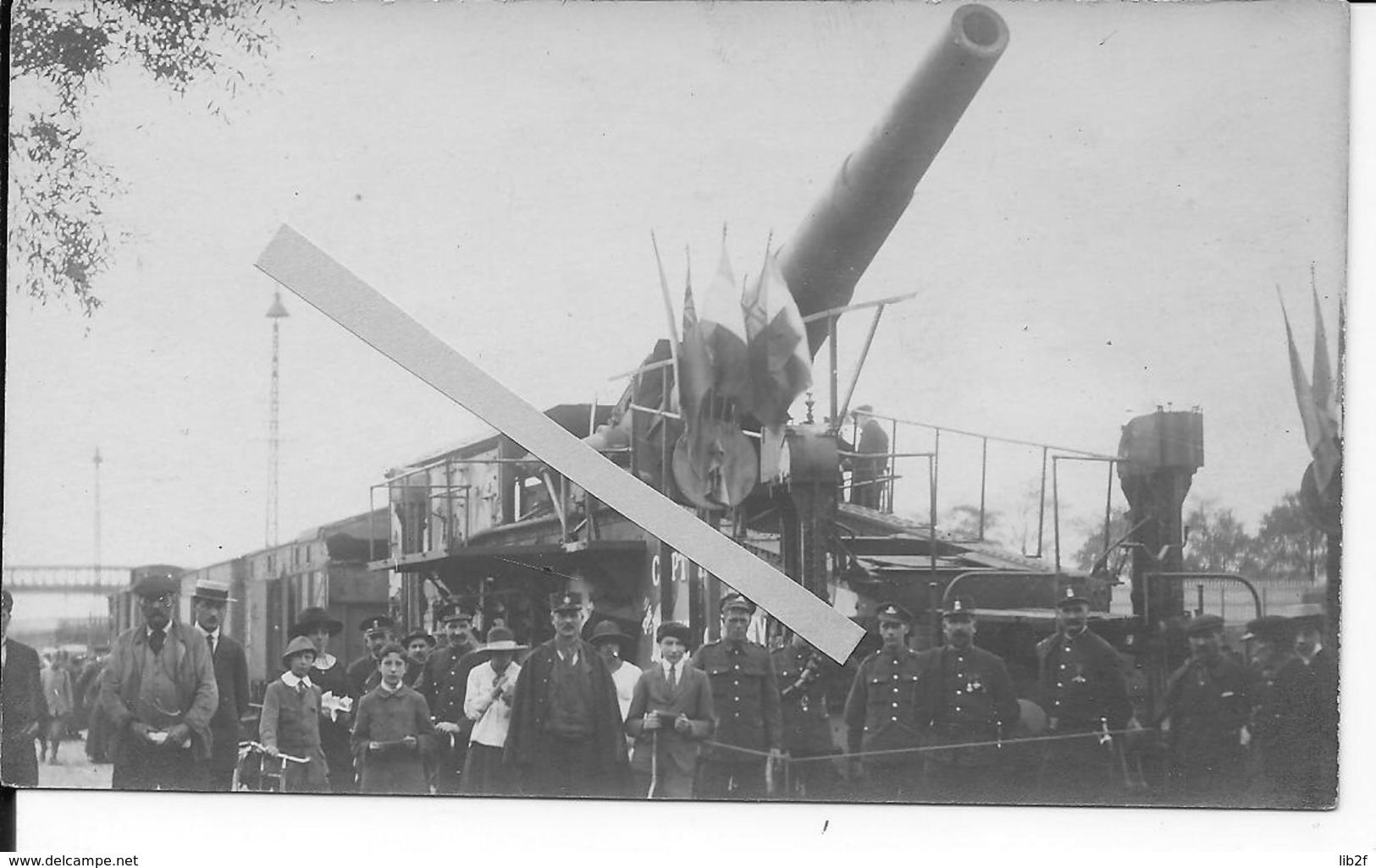 Canon Allemand ALVF Artillerie Lourde Sur Voies Férrées Capturé Le 24/09/1918 Dans La Somme 1 Carte Photo 14-18 Ww1 1wk - War, Military