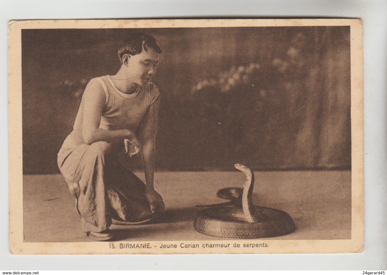 CPSM MYANMAR Ex. BIRMANIE - Jeune Carian Charmeur De Serpents - Myanmar (Burma)