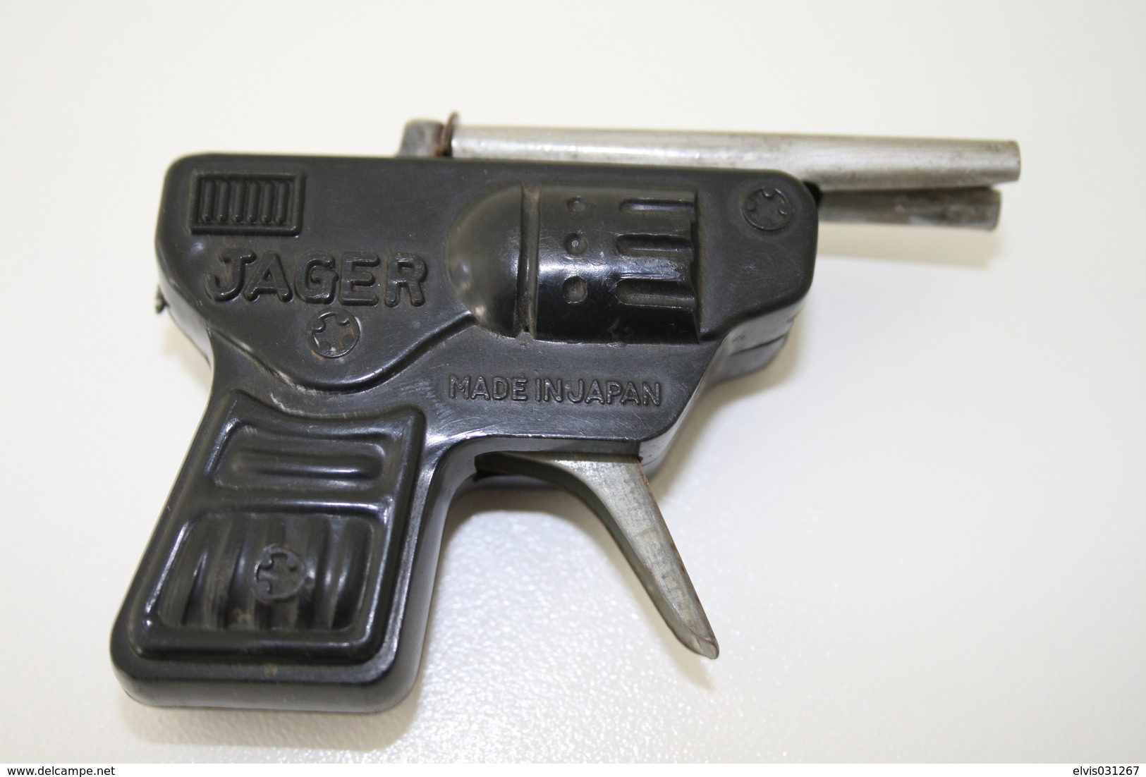 Vintage TOY GUN : JAGER Made In JAPAN - L=9cm - 1939 - Keywords : Cap Gun - Cork Gun - Rifle - Revolver - Pistol - Tin - Decotatieve Wapens