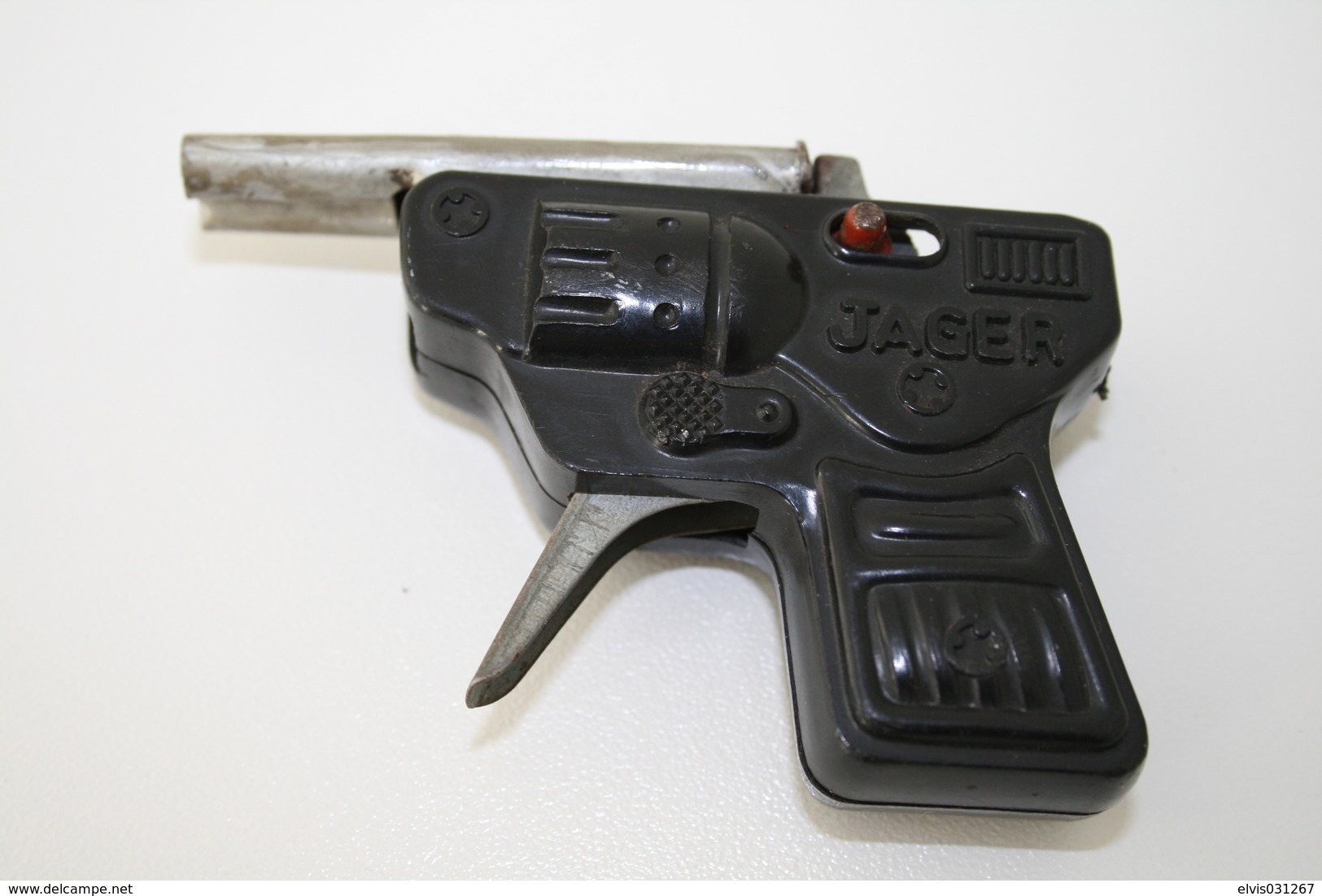 Vintage TOY GUN : JAGER Made In JAPAN - L=9cm - 1939 - Keywords : Cap Gun - Cork Gun - Rifle - Revolver - Pistol - Tin - Decotatieve Wapens