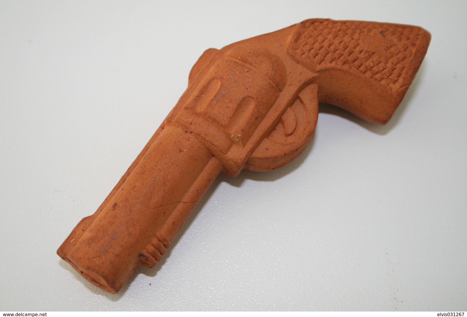 Vintage TOY GUN :  WJ Terracotta Gun - L=10cm - 1993 - Keywords : Cap - Cork Gun - Rifle - Revolver - Pistol - Tin - Sammlerwaffen