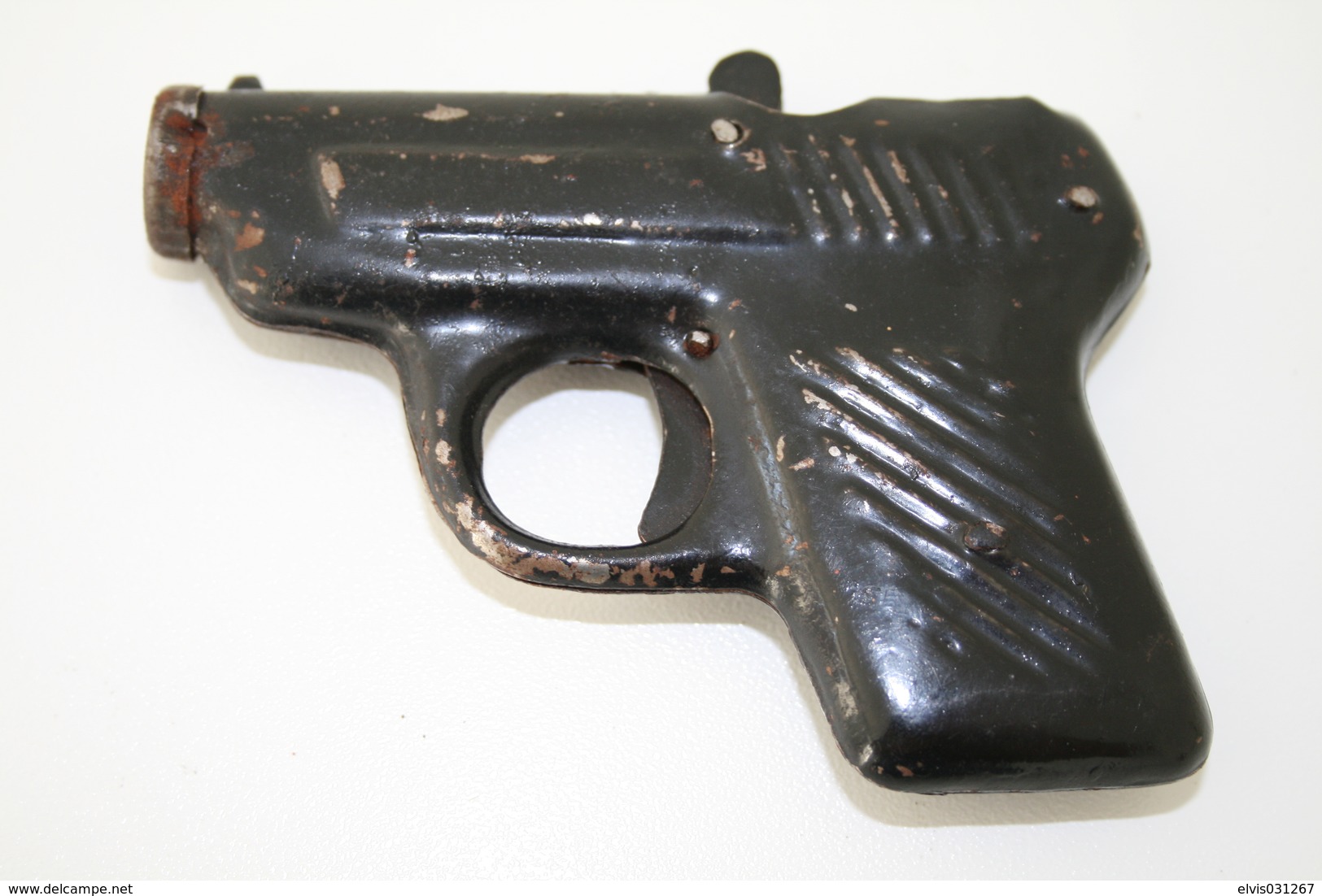 Vintage TOY GUN :  UNKNOWN - L=10cm - 1930s - Keywords : Cap - Cork Gun - Rifle - Revolver - Pistol - Tin - Armi Da Collezione