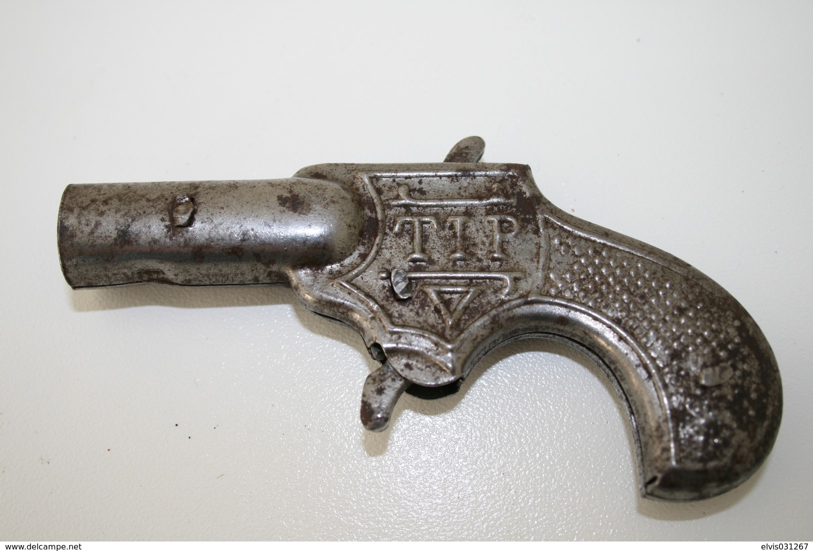 Vintage TOY GUN :  DRGM TIPP - L=11cm - 1940s - Keywords : Cap - Cork Gun - Rifle - Revolver - Pistol - Tin - Armas De Colección