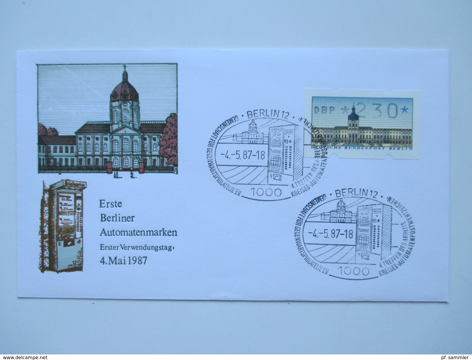 Berlin 1987 Automatenmarken / ATM 19 Belege / FDC verschiedene Stufen teils zusammen mit BRD ATM. Interessant??!!