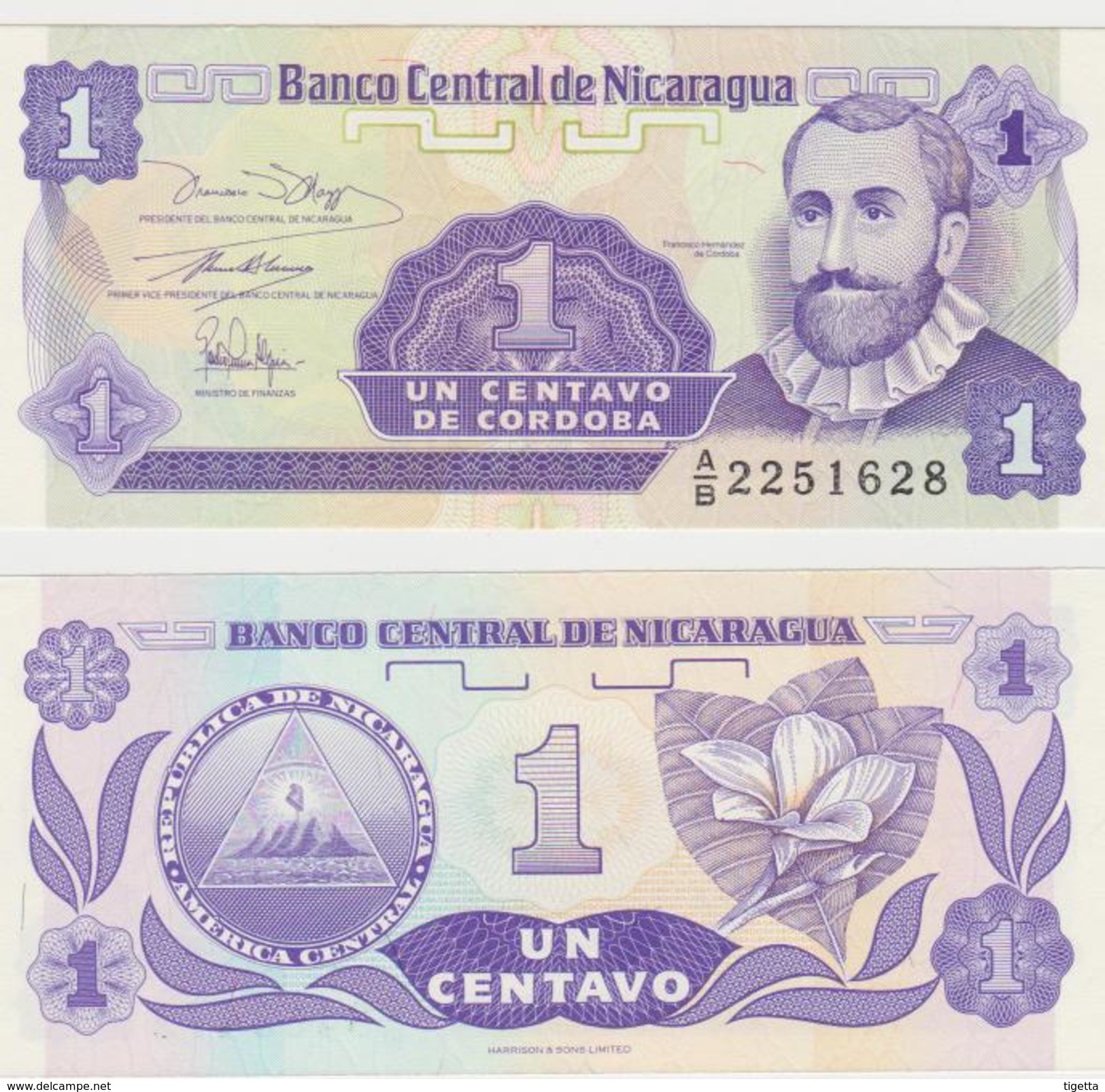 NICARAGUA  1 CENTAVOS 1991 FDS - Nicaragua