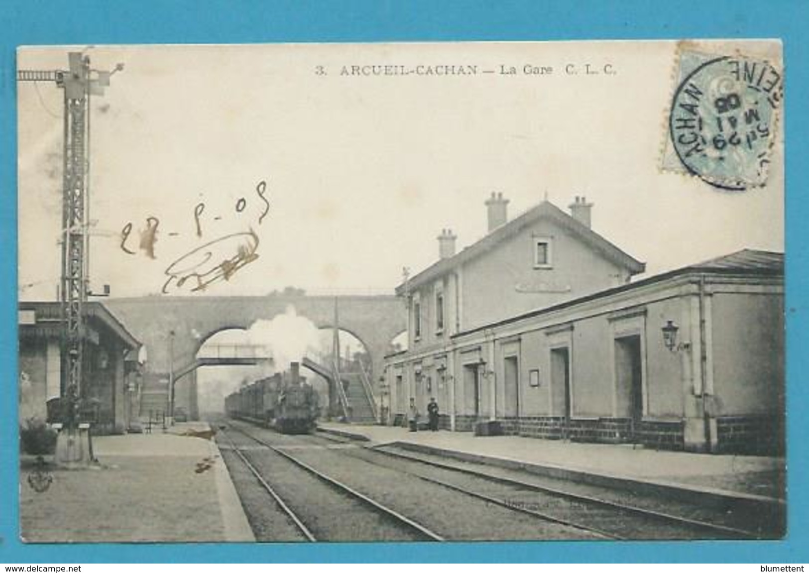 CPA 3 - Arrivée Du Train En Gare De ARCUEIL-CACHAN 94 - Arcueil