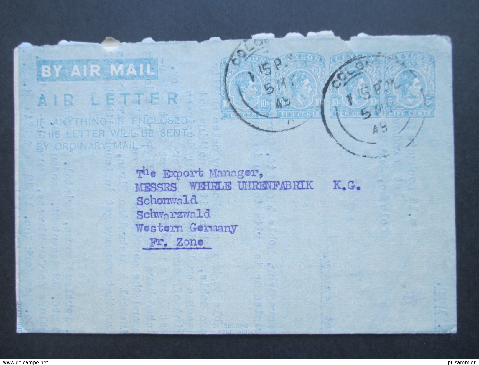 Posten Air Letter / Luftpost Ganzsachen 1950er Jahre Aerogramme. Burma / Ceylon / Australien / Pakistan / Jamaica 25 Stk - Sammlungen (ohne Album)