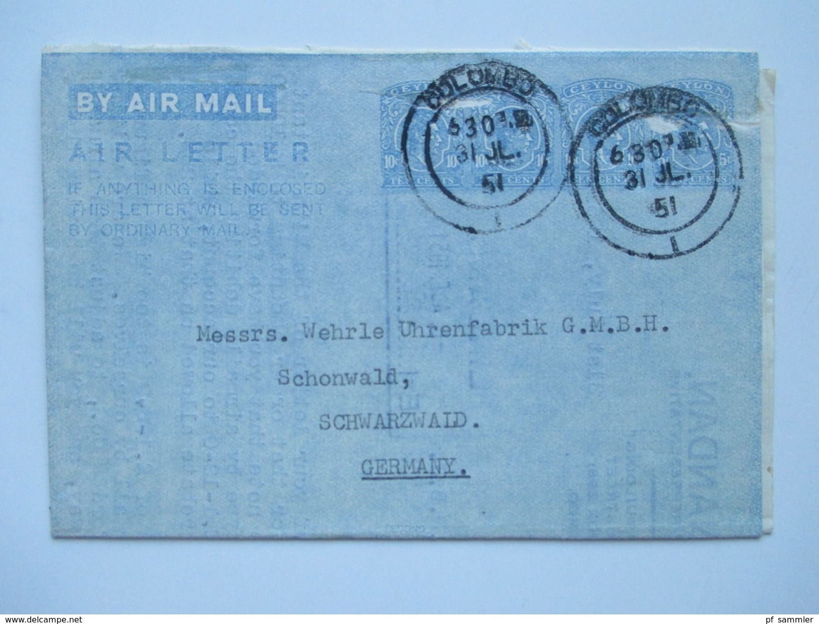 Posten Air Letter / Luftpost Ganzsachen 1950er Jahre Aerogramme. Burma / Ceylon / Australien / Pakistan / Jamaica 25 Stk