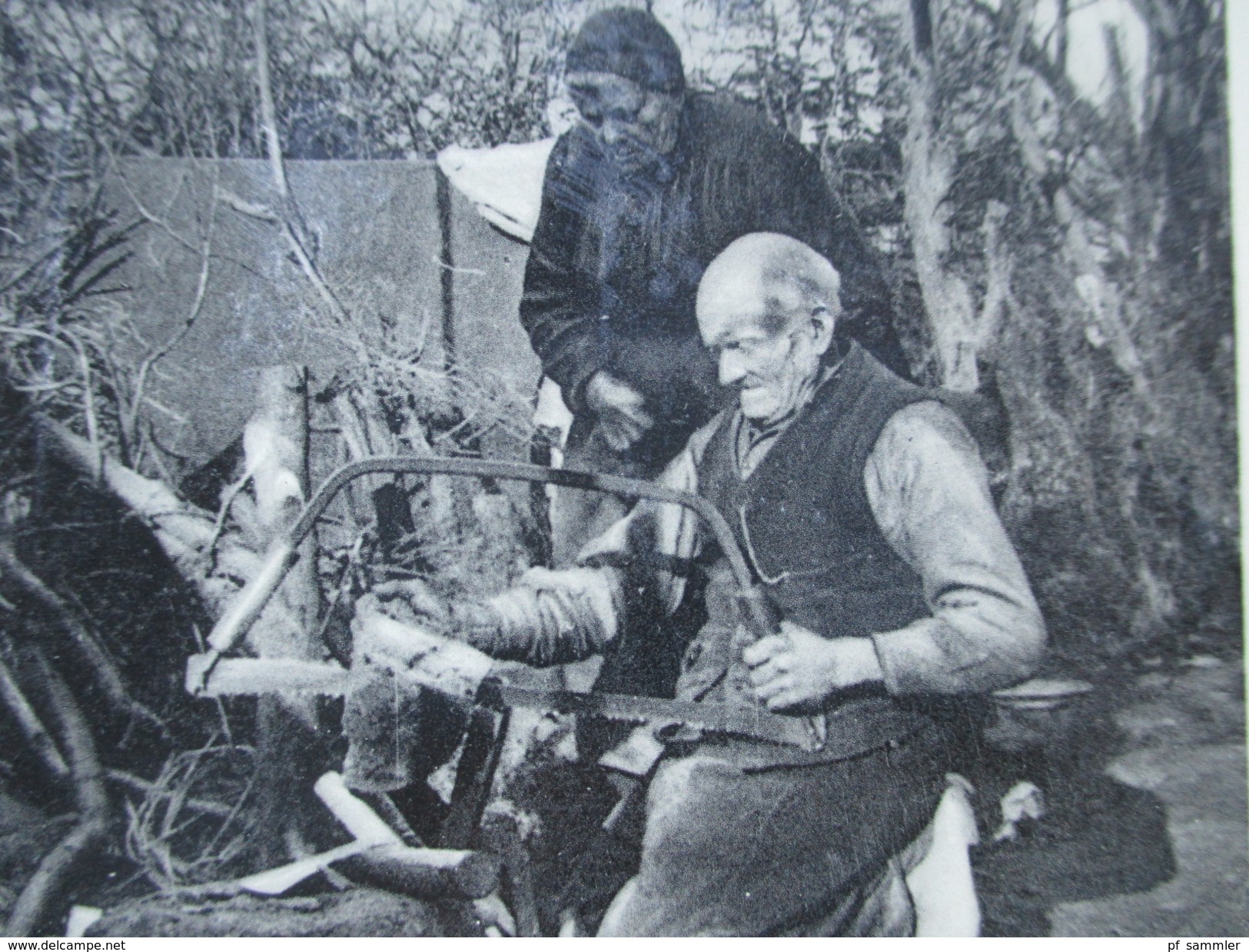 AK 1933 Niederlande Aan Den Heiderand. Alte Menschen Machen Feuerholz. Bügelsäge - Europe