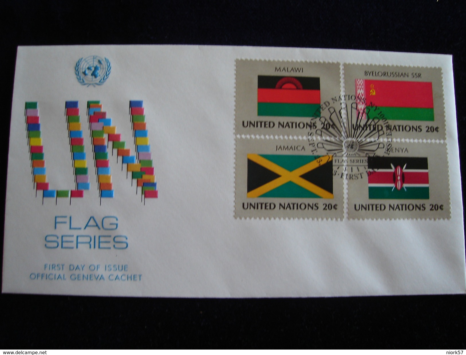 UNITED NATIONS FDC  1983 FLAGS - Briefe