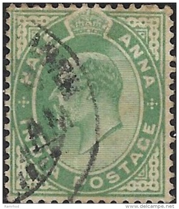 INDIA 1902 King Edward VII -  1/2a. - Green  FU - 1902-11 King Edward VII