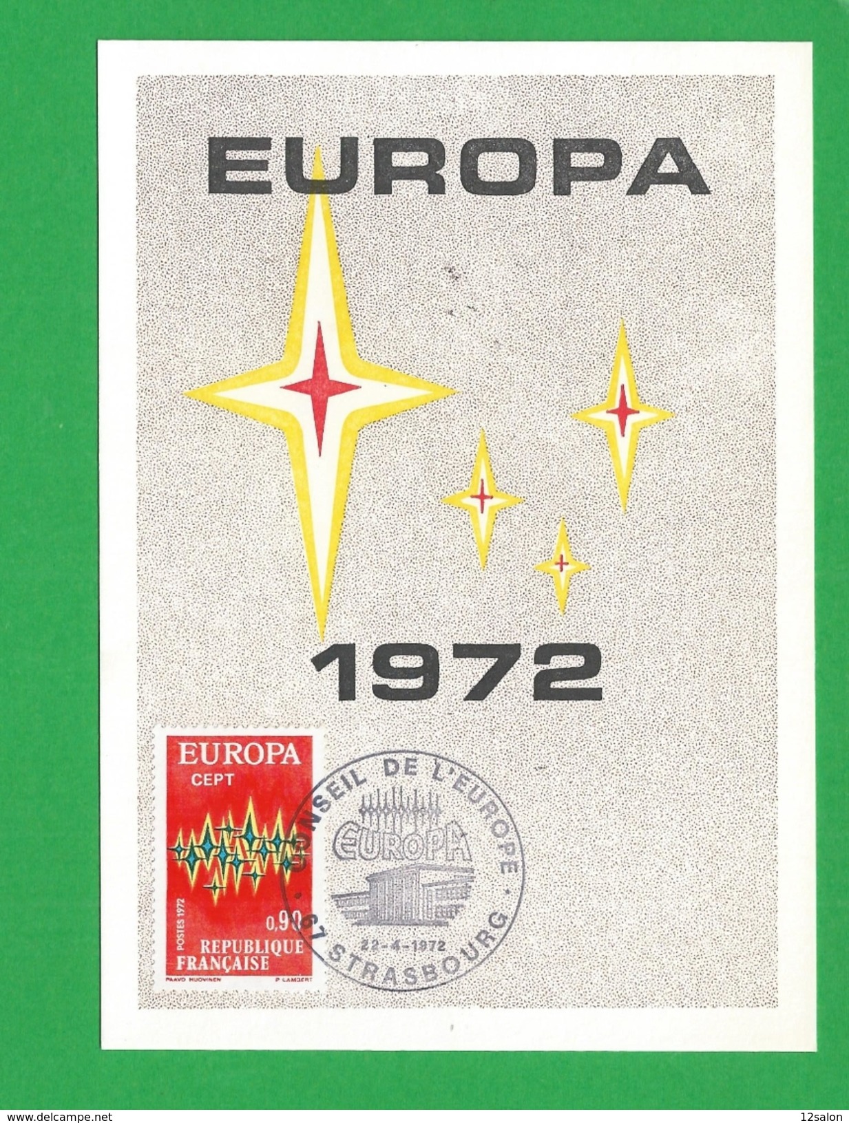 FRANCE CARTE MAXIMUM  N°  1715 Europa Strasbourg - 1970-1979