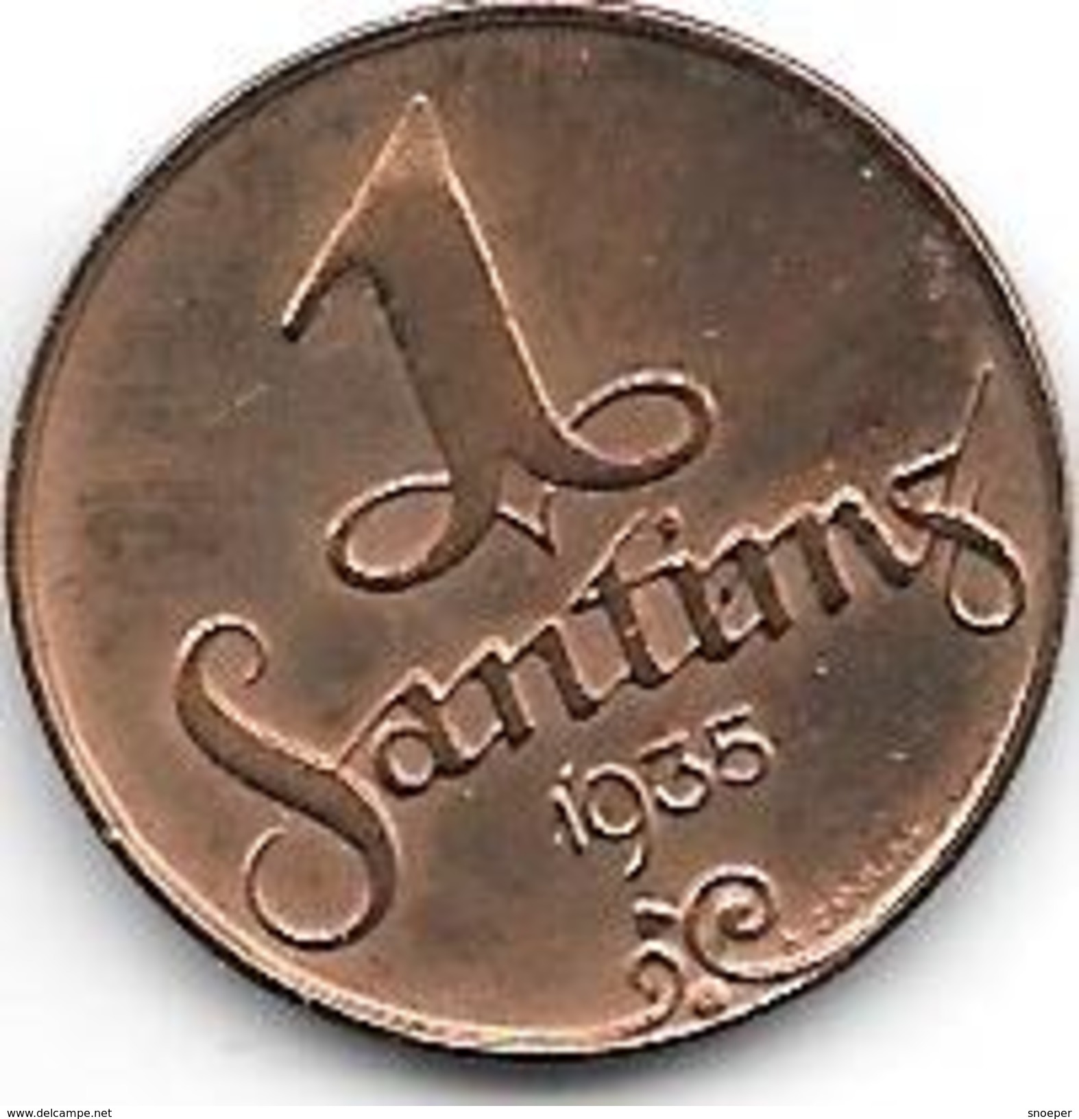 *latvia 1 Santimi 1935  Km 1  Xf+ !!!! - Latvia