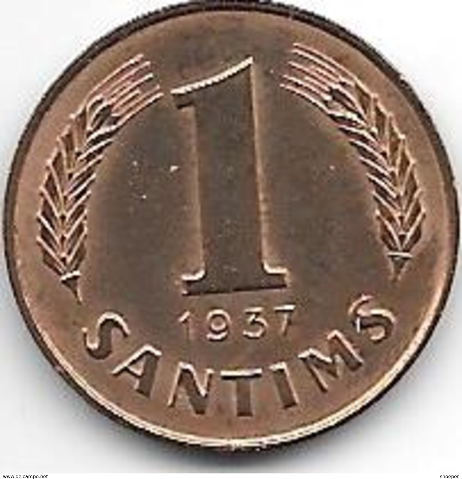 *latvia 1 Santimi 1937  Km 10  Unc !!!! - Latvia