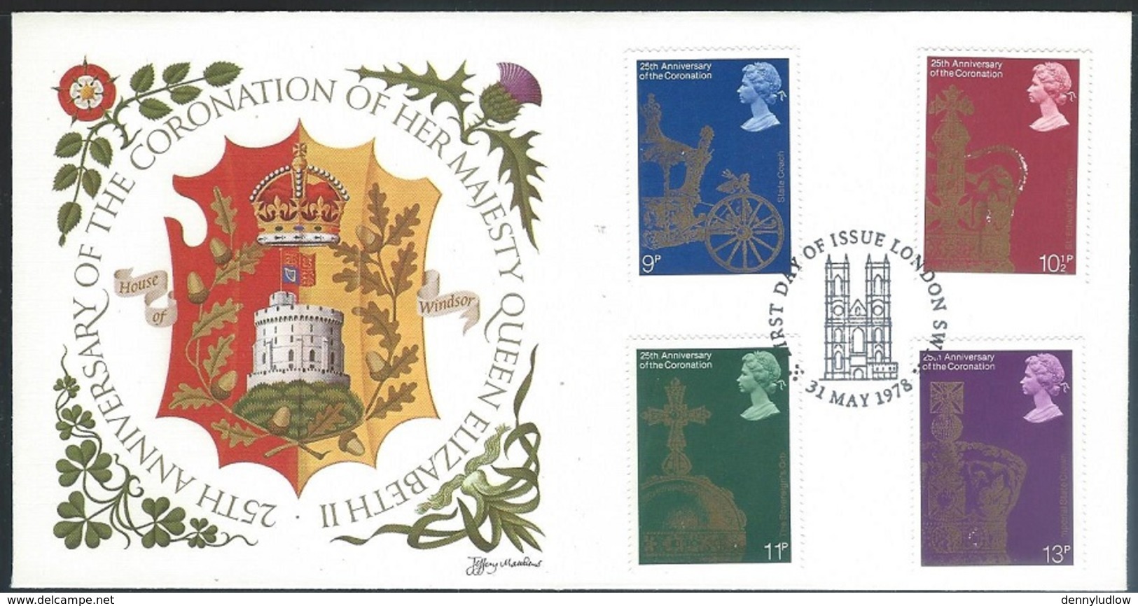 Great Britain  1978  Coronation Set On FDC - 1971-1980 Decimal Issues