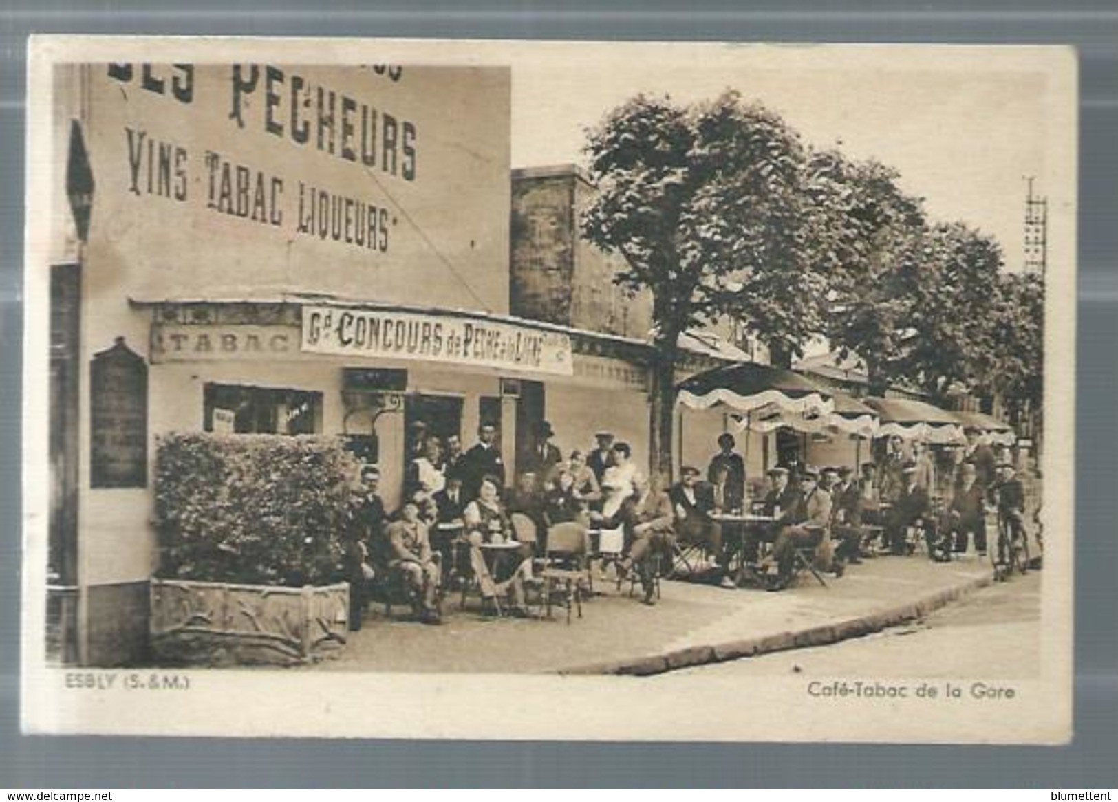 CPSM - Terrasse Du Café-Tabac De La Gare ESBLY 77 - Esbly