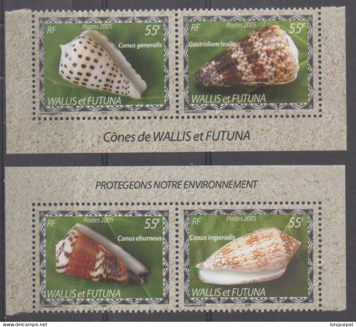 WALLIS-et-FUTUNA -Faune - Coquillages : Conus Eburneus, Conus Imperialis, Conus Generallis, Etc - Gastéropodes Marins - Unused Stamps