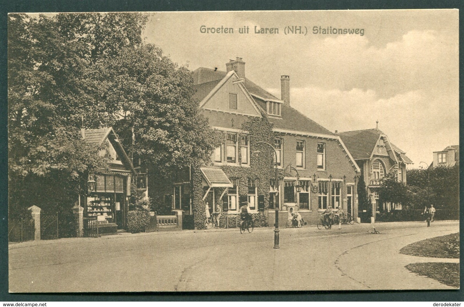 GROETEN UIT LAREN [NH.]STATIONSWEG.ONGELOPEN UITSTEKENDE STAAT.UITG.REMBRANDT UTRECHT NO.24.FIETSERS.FRAAI! - Laren (NH)