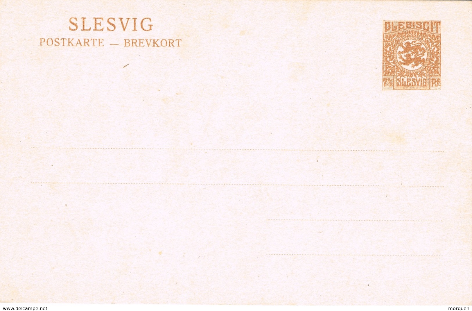 22036. Postkarte SLESVIG Plebiscite 7 1/2 Pf (Alemania Reich) Schleswig - Otros & Sin Clasificación