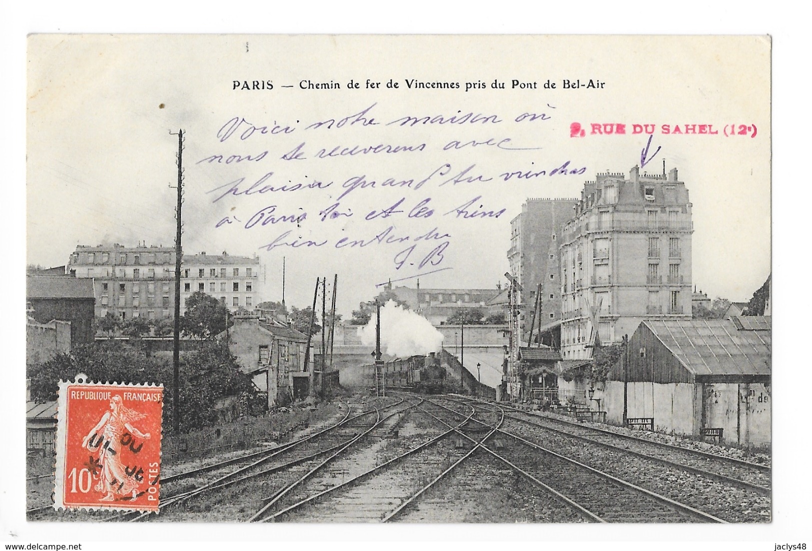 PARIS  (cpa 75)  Chemin De Fer De Vincennes Pris Du Pont De Bel-Air - ## TRES  RARE ##  - L 1 - Transport Urbain En Surface