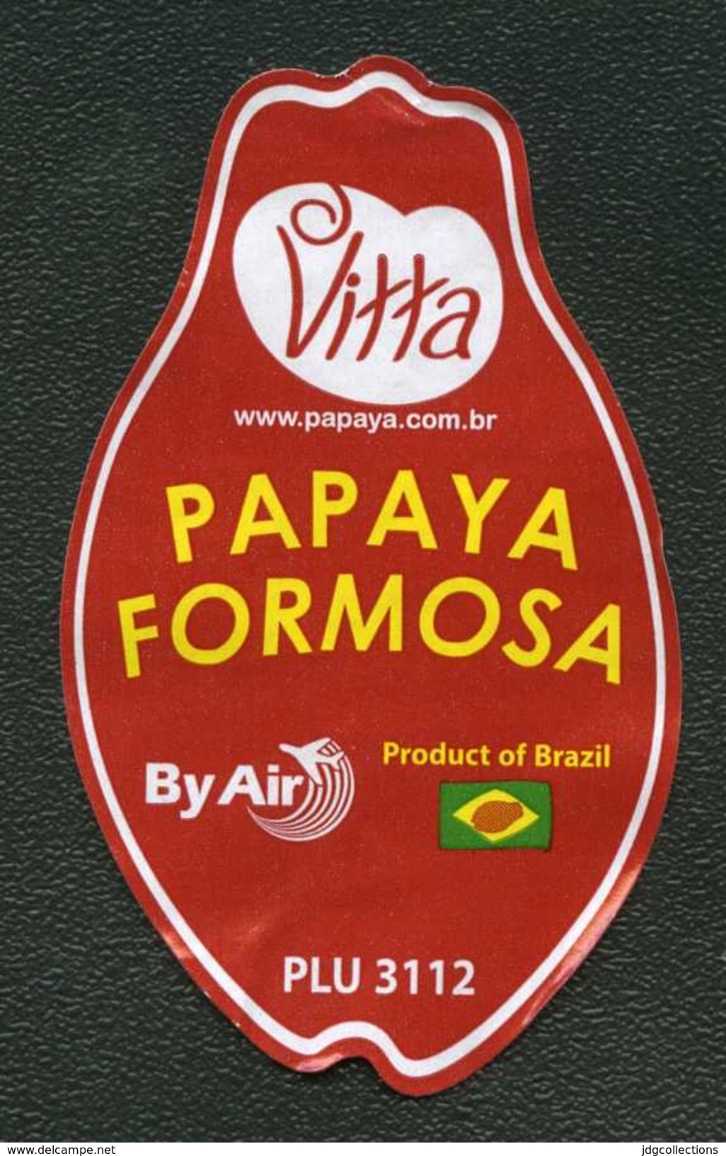 # PAPAJA VITTA BY AIR Fruit Label, Etichette Etiquettes Etiquetas Sticker Adhesive Air Airplane Flight Par Avion - Fruits & Vegetables