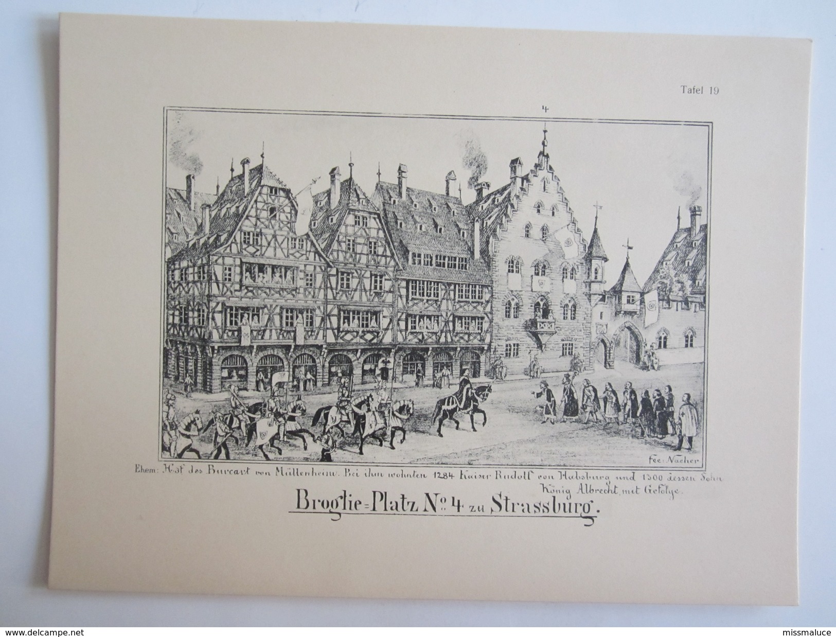 Planche Architecte J. Naeher Alsace Allemagne  Broglie Platz N°4 Strassburg Strasbourg - Architecture