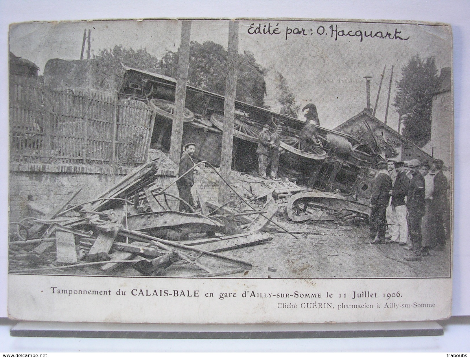 80 - TAMPONNEMENT DU CALAIS-BALE EN GARE D'AILLY SUR SOMME LE 11 JUILLET 1906 - ANIMEE - TRAIN - CLICHE GUERIN - Sonstige & Ohne Zuordnung