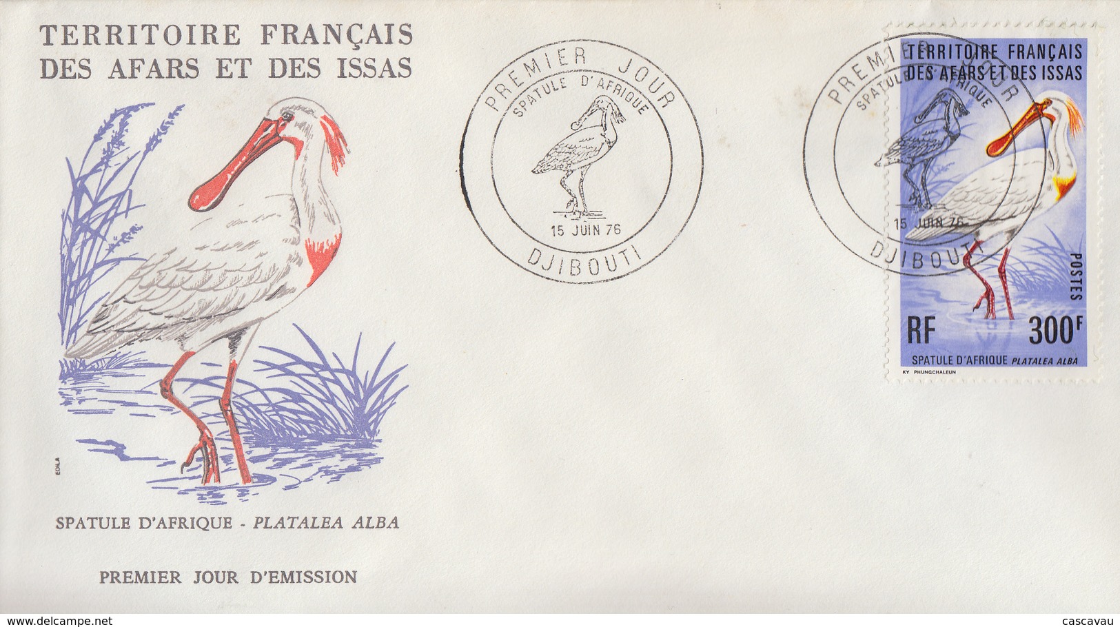 Enveloppe  FDC  1er  Jour  TERRITOIRE  FRANCAIS   Des   AFARS  Et  ISSAS     Spatule  D' Afrique  1976 - Other & Unclassified