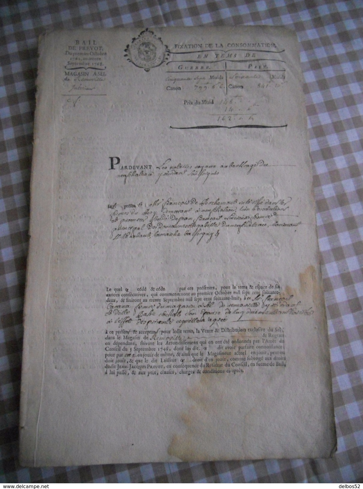 Gabelle - Neufchateau - Removille - Vosges - Historical Documents